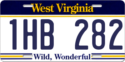 WV license plate 1HB282