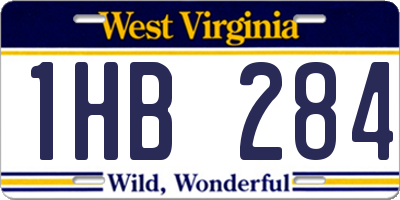 WV license plate 1HB284