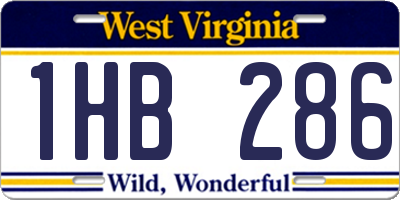 WV license plate 1HB286