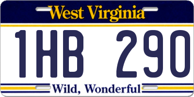 WV license plate 1HB290