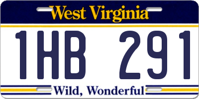 WV license plate 1HB291