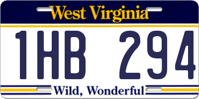WV license plate 1HB294