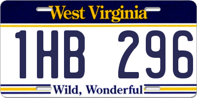 WV license plate 1HB296