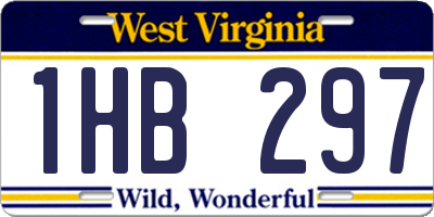 WV license plate 1HB297