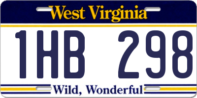 WV license plate 1HB298