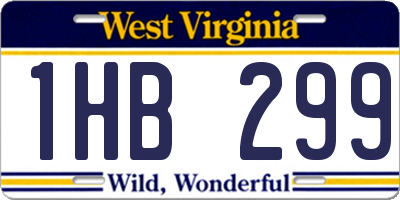 WV license plate 1HB299