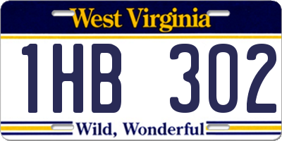WV license plate 1HB302
