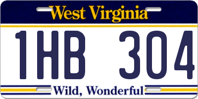 WV license plate 1HB304