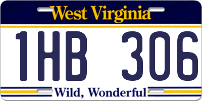 WV license plate 1HB306