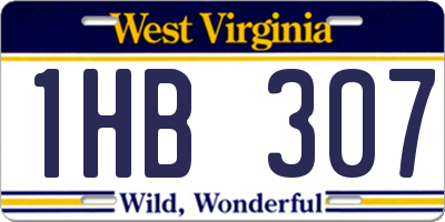 WV license plate 1HB307