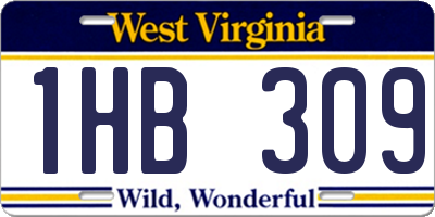 WV license plate 1HB309