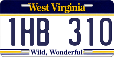 WV license plate 1HB310