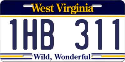 WV license plate 1HB311