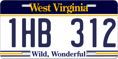 WV license plate 1HB312