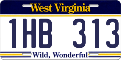 WV license plate 1HB313
