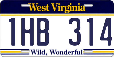 WV license plate 1HB314