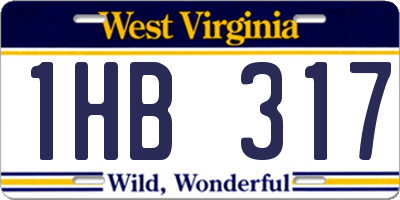 WV license plate 1HB317