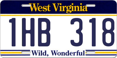 WV license plate 1HB318