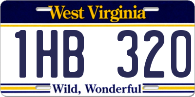 WV license plate 1HB320