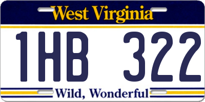 WV license plate 1HB322