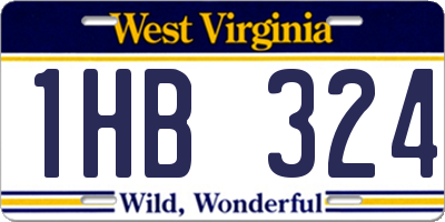 WV license plate 1HB324