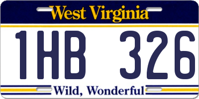 WV license plate 1HB326