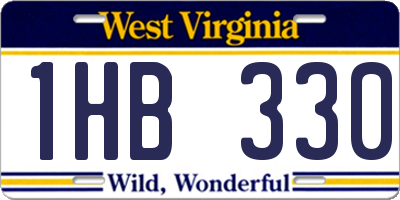 WV license plate 1HB330