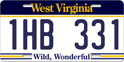 WV license plate 1HB331