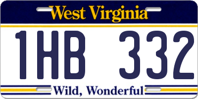 WV license plate 1HB332