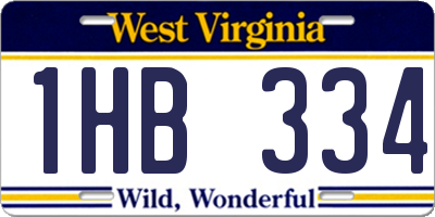 WV license plate 1HB334