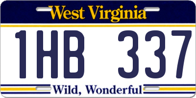 WV license plate 1HB337