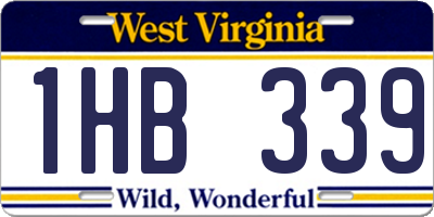 WV license plate 1HB339