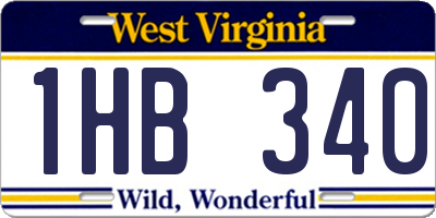 WV license plate 1HB340