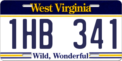 WV license plate 1HB341
