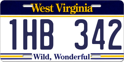 WV license plate 1HB342