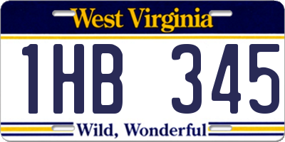 WV license plate 1HB345