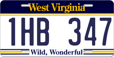 WV license plate 1HB347