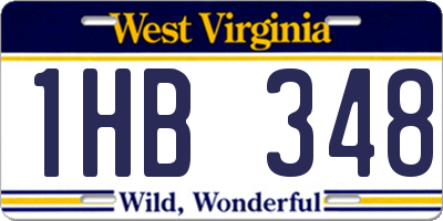 WV license plate 1HB348