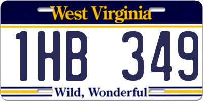 WV license plate 1HB349