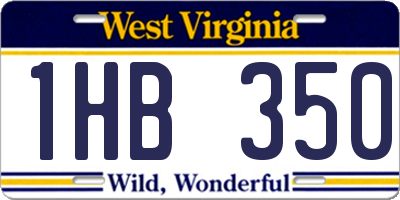 WV license plate 1HB350