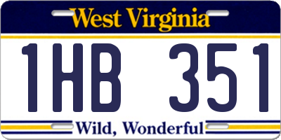 WV license plate 1HB351
