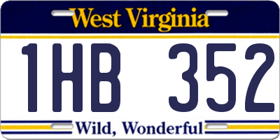 WV license plate 1HB352