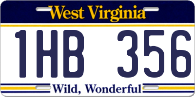 WV license plate 1HB356