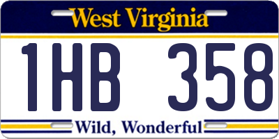 WV license plate 1HB358