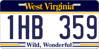 WV license plate 1HB359