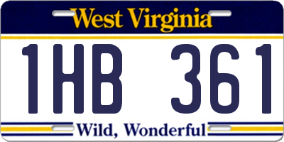 WV license plate 1HB361