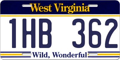 WV license plate 1HB362