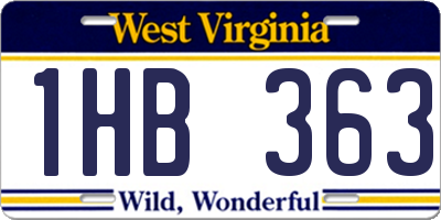 WV license plate 1HB363