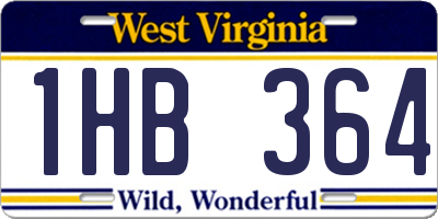 WV license plate 1HB364