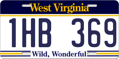 WV license plate 1HB369